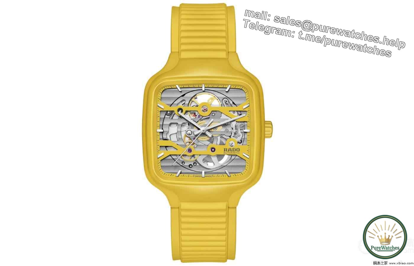 Rado True Square series hollow yellow ceramic watch has a public price of 20,100 yuan (Swiss Rado Watch Buying Guide)