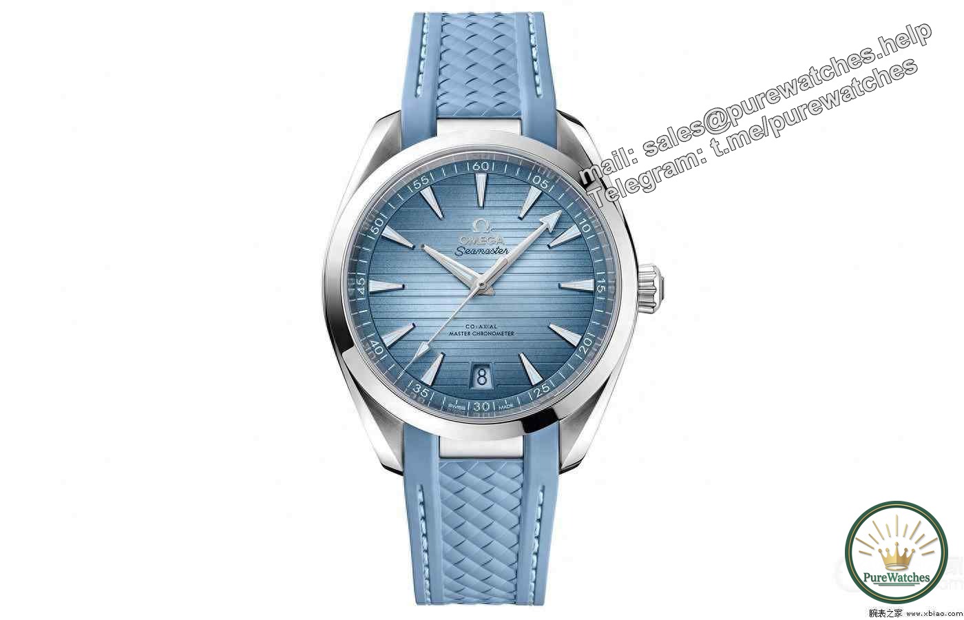 A cool summer, ice blue watch with different price ranges from 5K to 60,000, suitable for summer wear