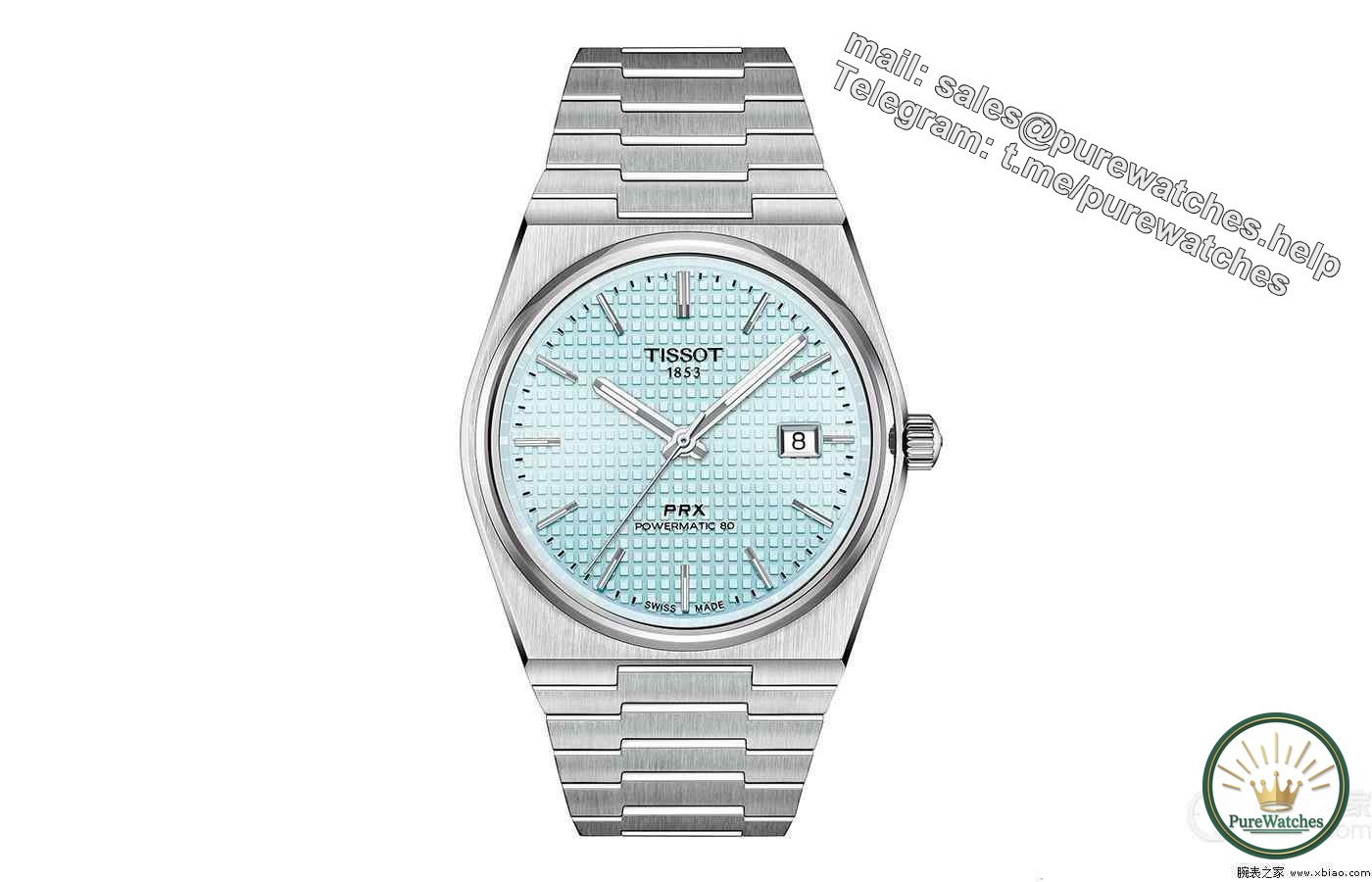 A cool summer, ice blue watch with different price ranges from 5K to 60,000, suitable for summer wear