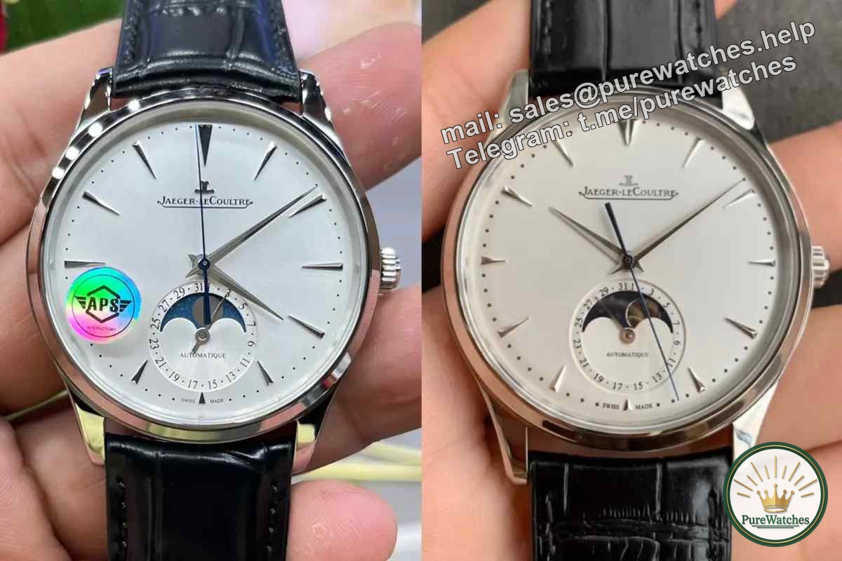 How do novices differentiate between old and new APS Jaeger-LeCoultre Moon Phase Master replica watches?