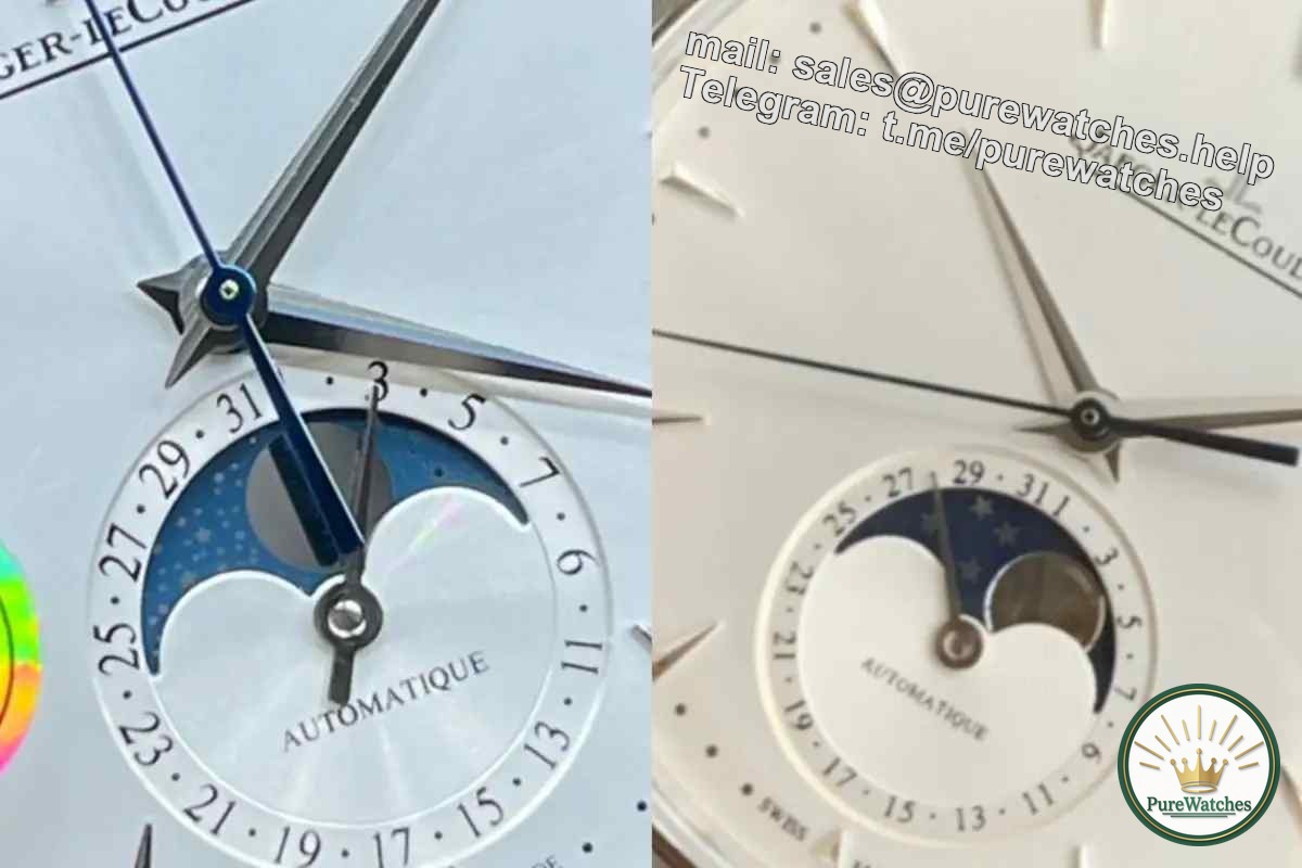 How do novices differentiate between old and new APS Jaeger-LeCoultre Moon Phase Master replica watches?