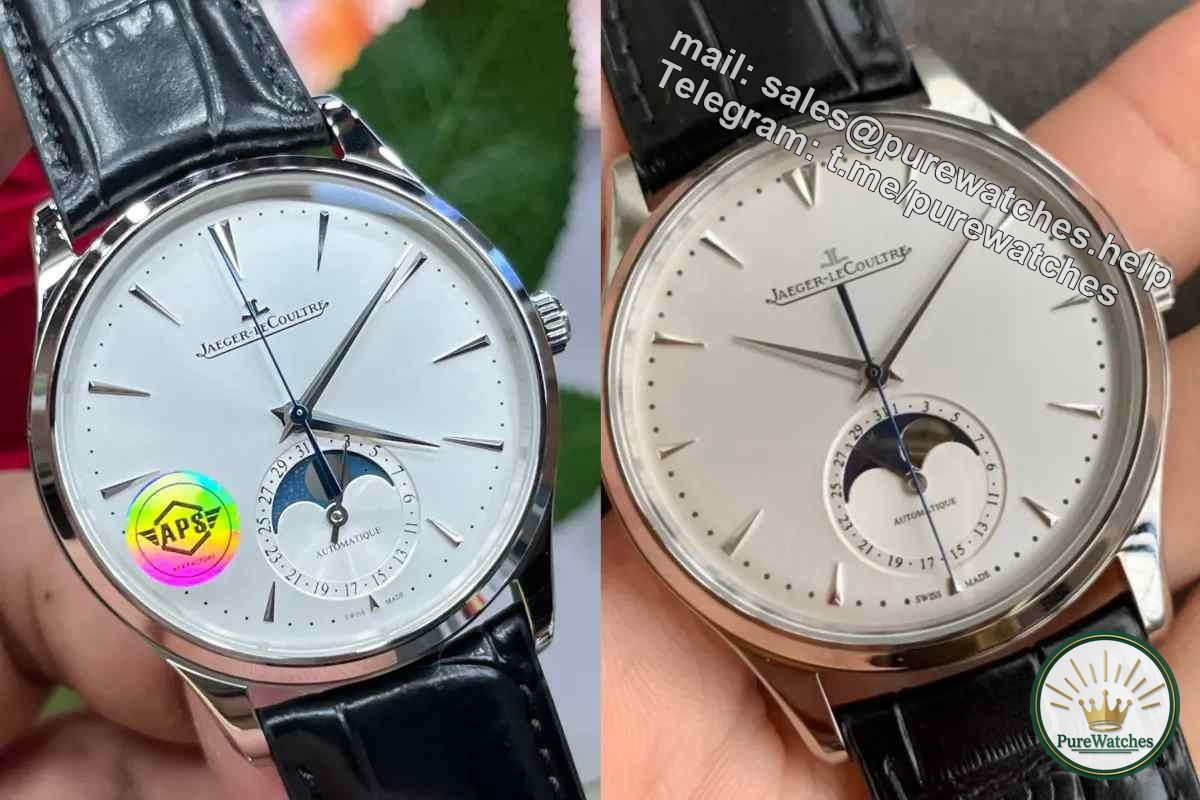 How do novices differentiate between old and new APS Jaeger-LeCoultre Moon Phase Master replica watches?