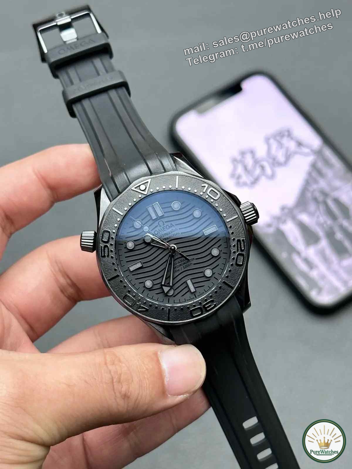 How is the simulation of the VS Factory Omega Seamaster 300 Jet Black Ceramic Black Warrior? Detailed drawings included