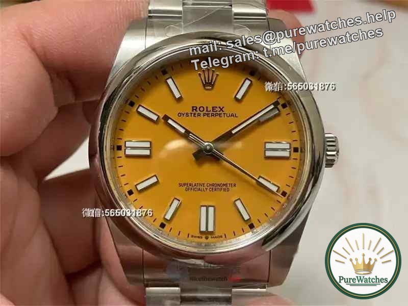 Clean Factory Rolex Oyster Perpetual 124300 Yellow Pikachu Watch Review