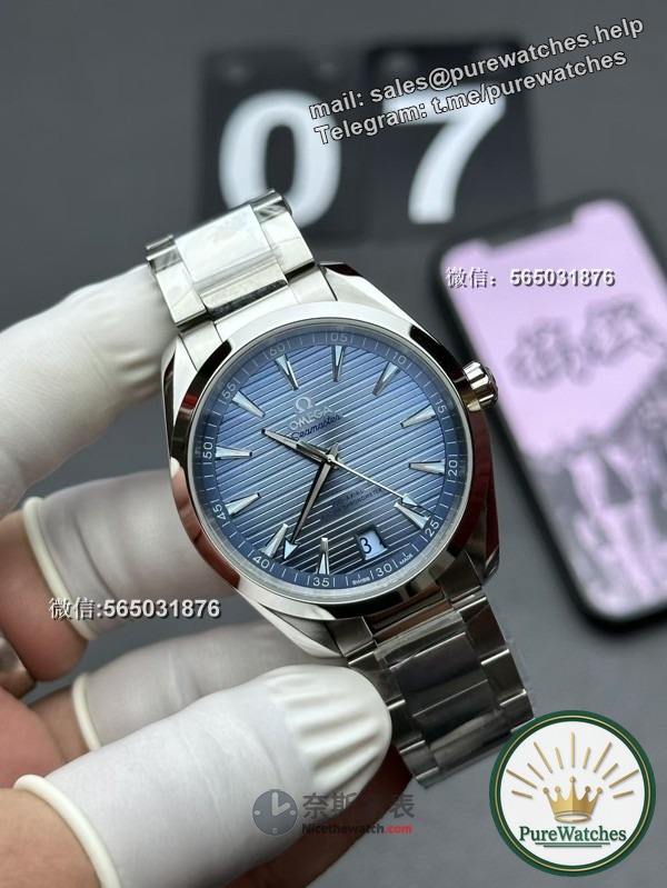 Are the details of the workmanship of the VS factory Omega Seamaster 150m teak ice blue surface good?