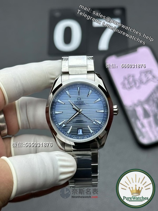 Are the details of the workmanship of the VS factory Omega Seamaster 150m teak ice blue surface good?