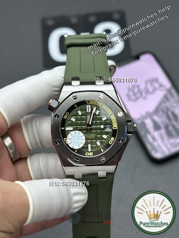 APS Factory Audemars Piguet 15720 Avocado Green Disk Review: Is the 4308 integrated movement stable?