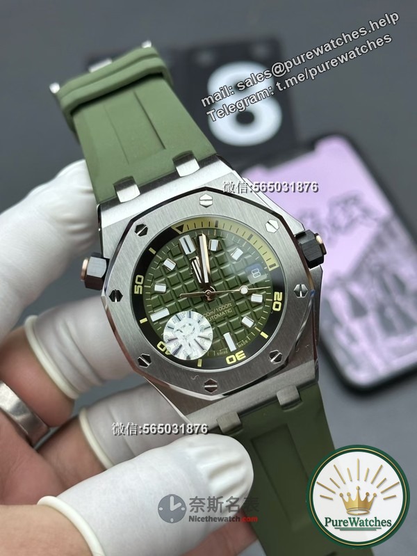 APS Factory Audemars Piguet 15720 Avocado Green Disk Review: Is the 4308 integrated movement stable?