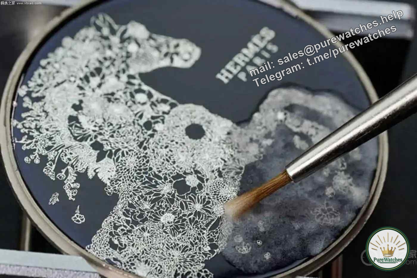 Hermès Arceau’s new work: white gold and diamond case with embroidered horse, Robe Légère enamel craft limited edition