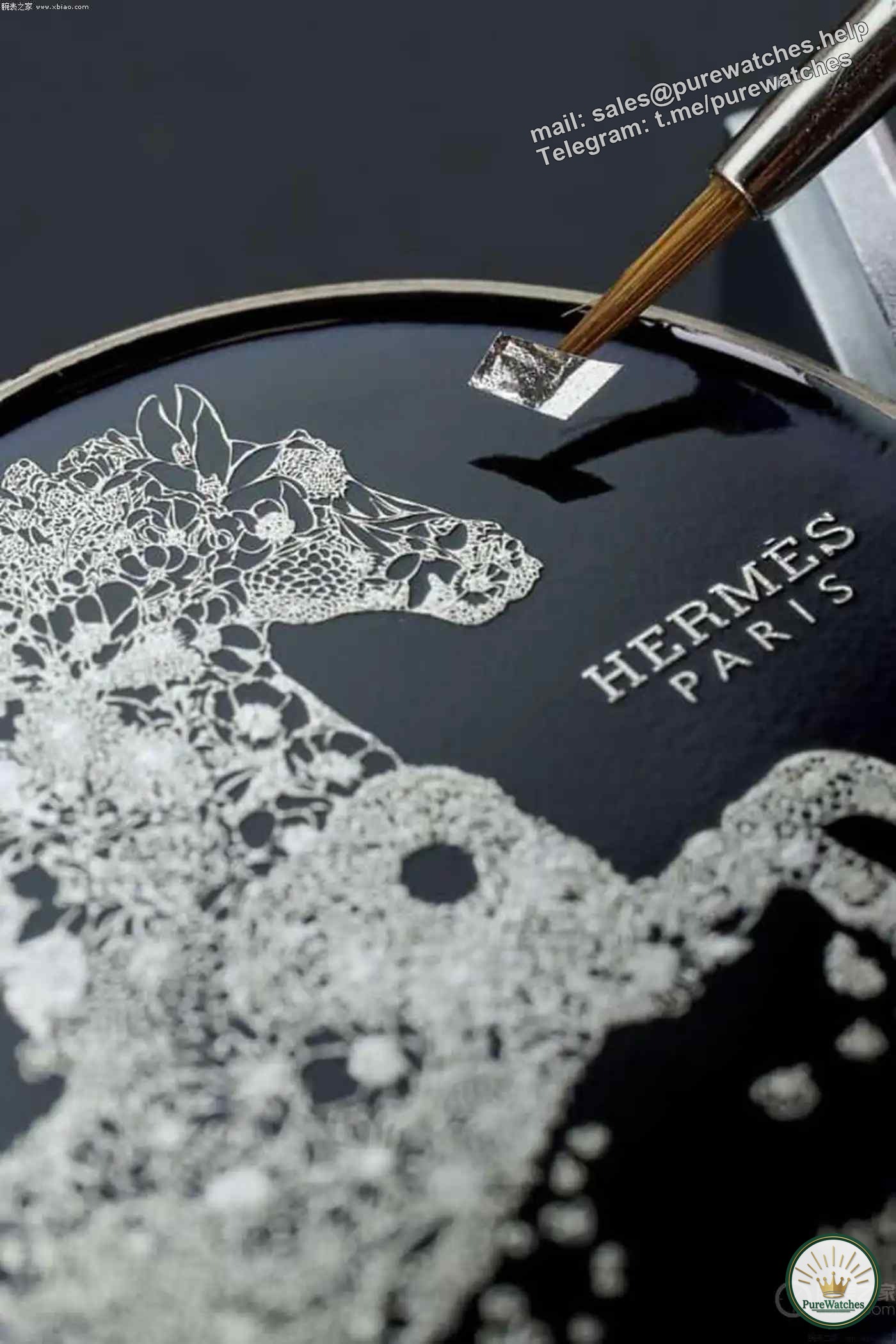 Hermès Arceau’s new work: white gold and diamond case with embroidered horse, Robe Légère enamel craft limited edition