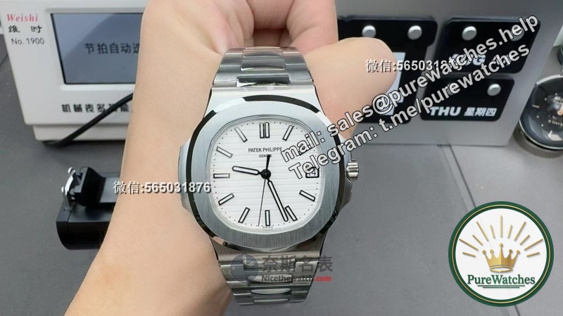 3K factory replica Patek Philippe Nautilus 5711 white plate steel watch, exquisite craftsmanship reproduces luxury classics