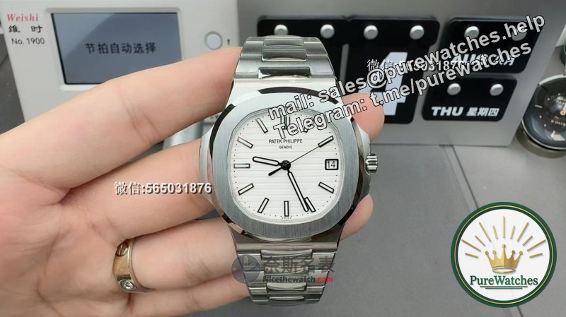 3K factory replica Patek Philippe Nautilus 5711 white plate steel watch, exquisite craftsmanship reproduces luxury classics