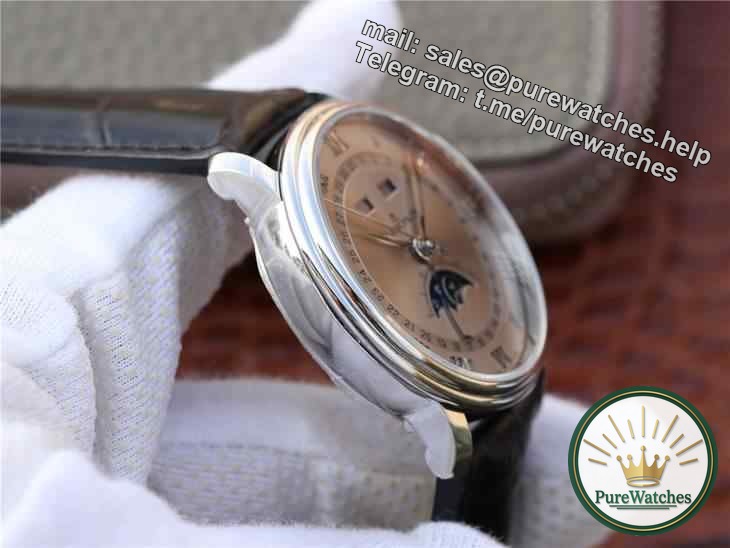 purewatches review: OM Factory V3 version Blancpain 6654 classic series full calendar moon phase watch, details and stability revealed!