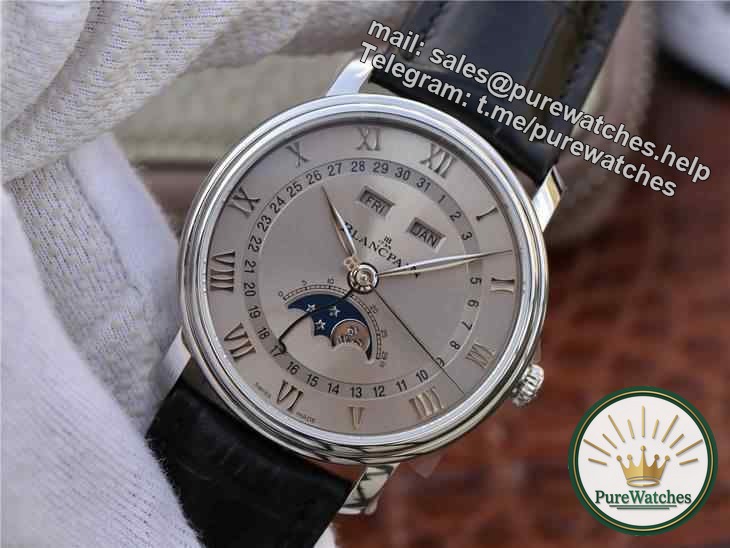 purewatches review: OM Factory V3 version Blancpain 6654 classic series full calendar moon phase watch, details and stability revealed!