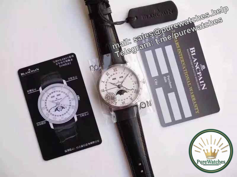 purewatches review: OM Factory V3 version Blancpain 6654 classic series full calendar moon phase watch, details and stability revealed!