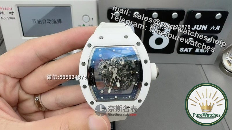 BBR factory Richard RM055 white ceramic all-in-one machine V3 version review: new mold-opening customized movement, greatly improved stability!